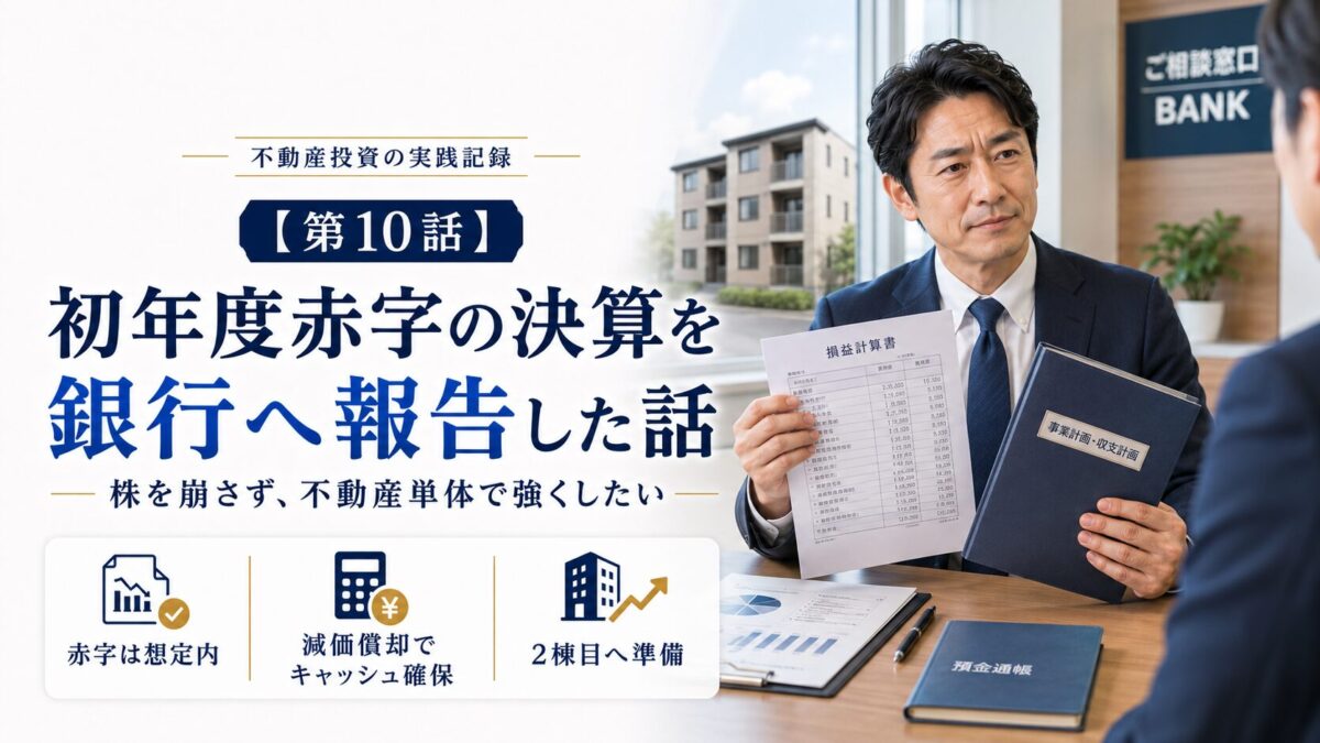不動産投資シリーズ第10話　赤字の決済を銀行に報告した話